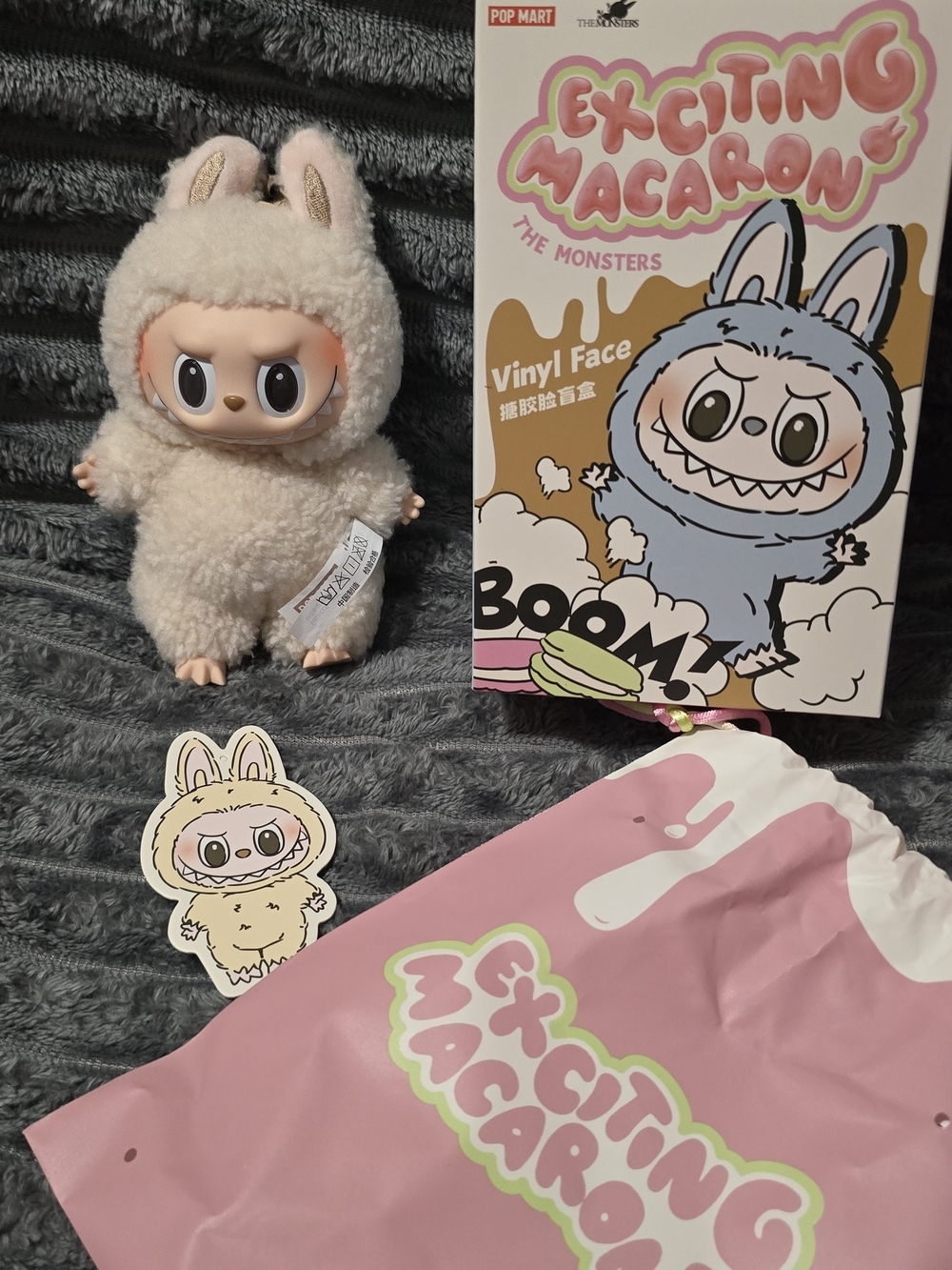 POP MART Exciting Macaron White Plush Vinyl Face Doll